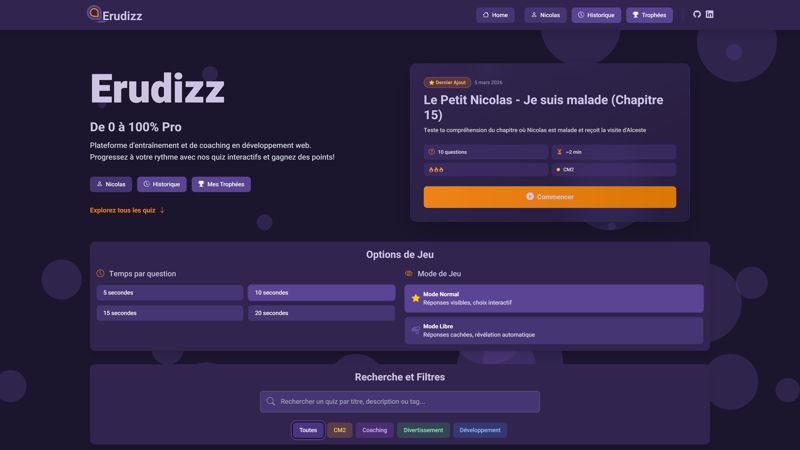 Erudizz - Plateforme de quiz de formation professionnelle